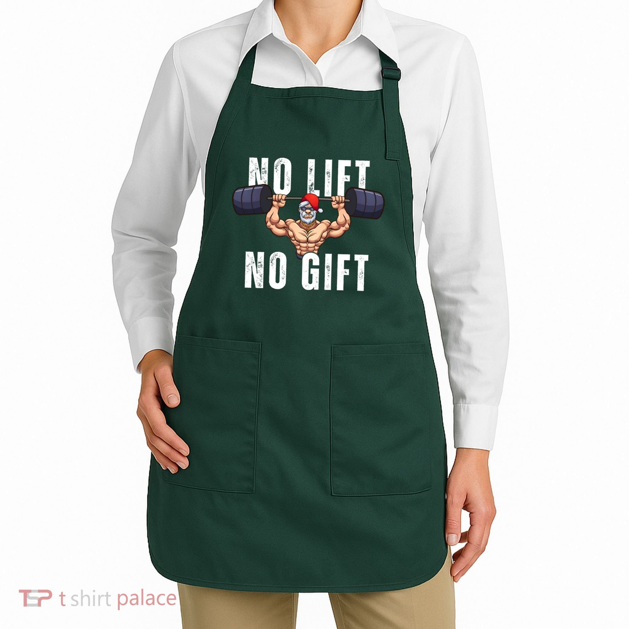 No Lift No Gift Funny Santa Gym Apron