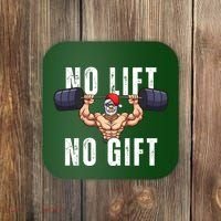 No Lift No Gift Funny Santa Gym Coaster thumb 0