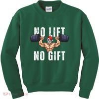 No Lift No Gift Funny Santa Gym Kids Sweatshirt thumb 0