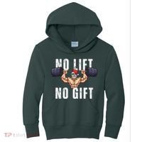 No Lift No Gift Funny Santa Gym Kids Hoodie thumb 0