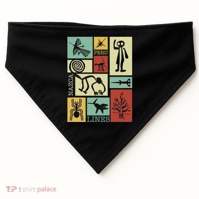 Nazca Lines Peru Geoglyphs Retro Box Artworks USA-Made Doggie Bandana