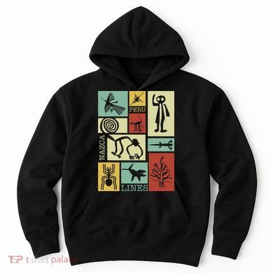 Nazca Lines Peru Geoglyphs Retro Box Artworks Hoodie