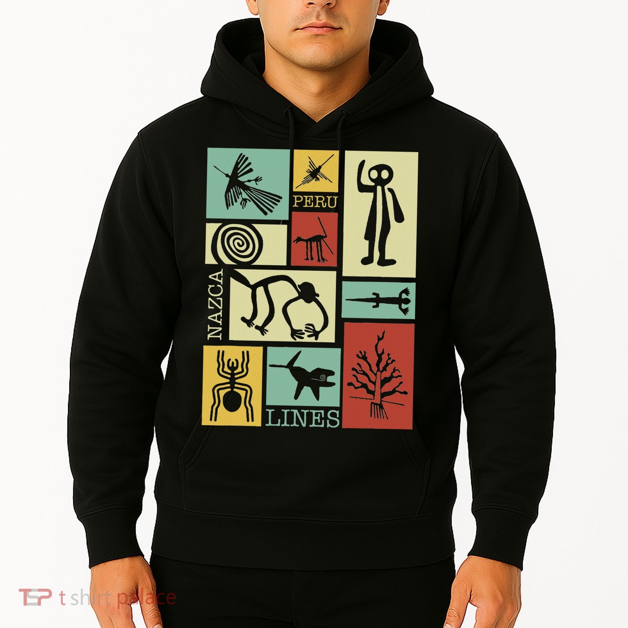 Nazca Lines Peru Geoglyphs Retro Box Artworks Hoodie