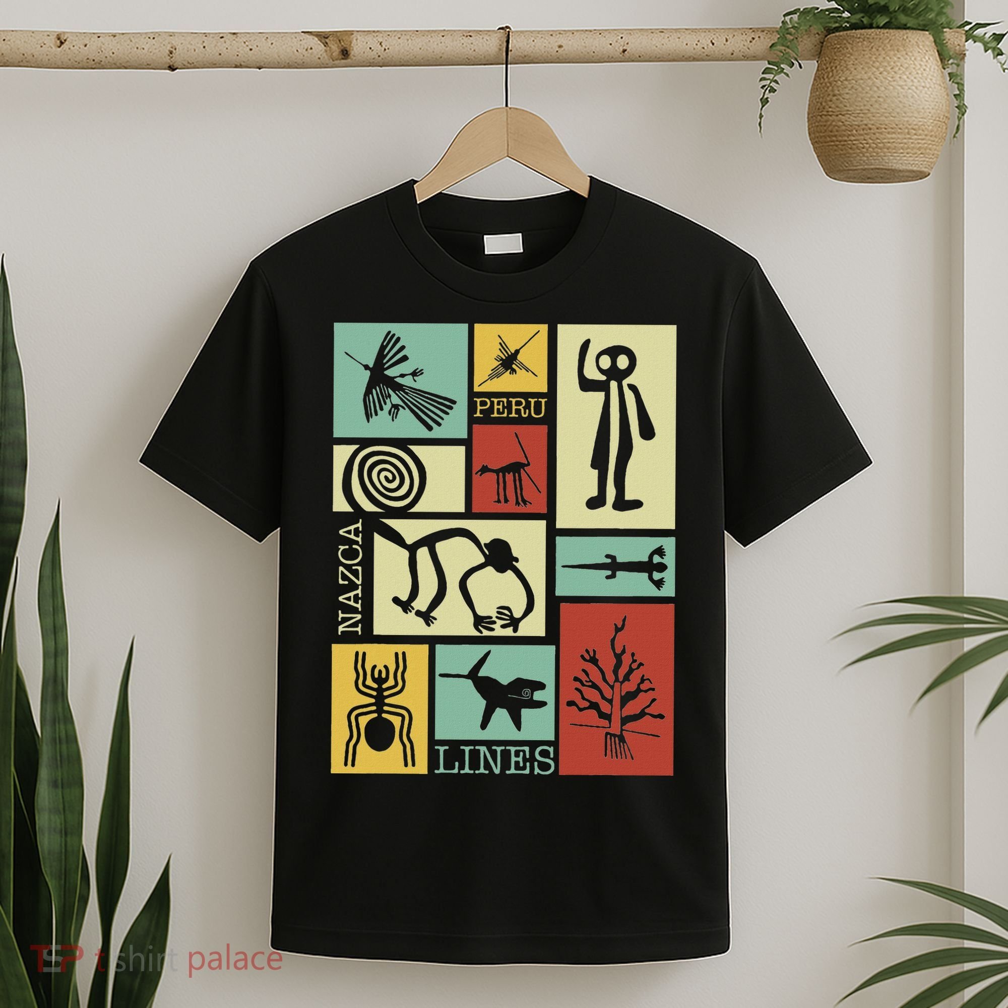 Nazca Lines Peru Geoglyphs Retro Box Artworks T-Shirt