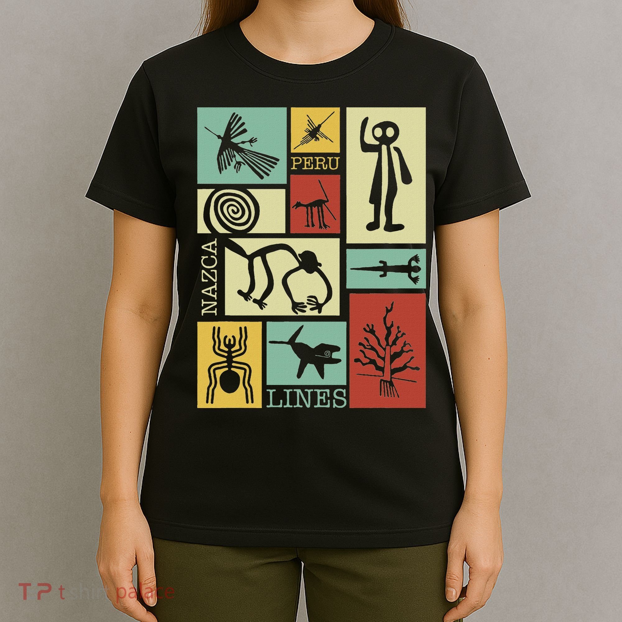 Nazca Lines Peru Geoglyphs Retro Box Artworks T-Shirt