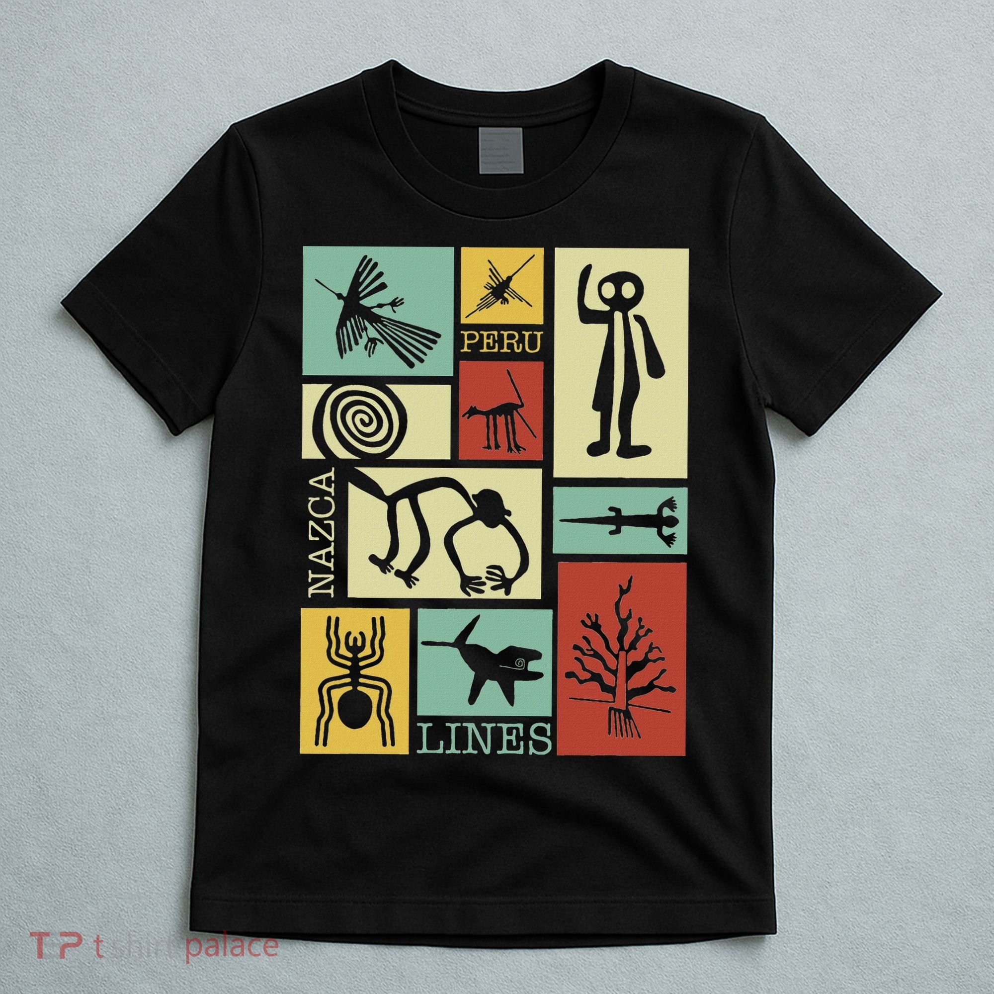Nazca Lines Peru Geoglyphs Retro Box Artworks T-Shirt