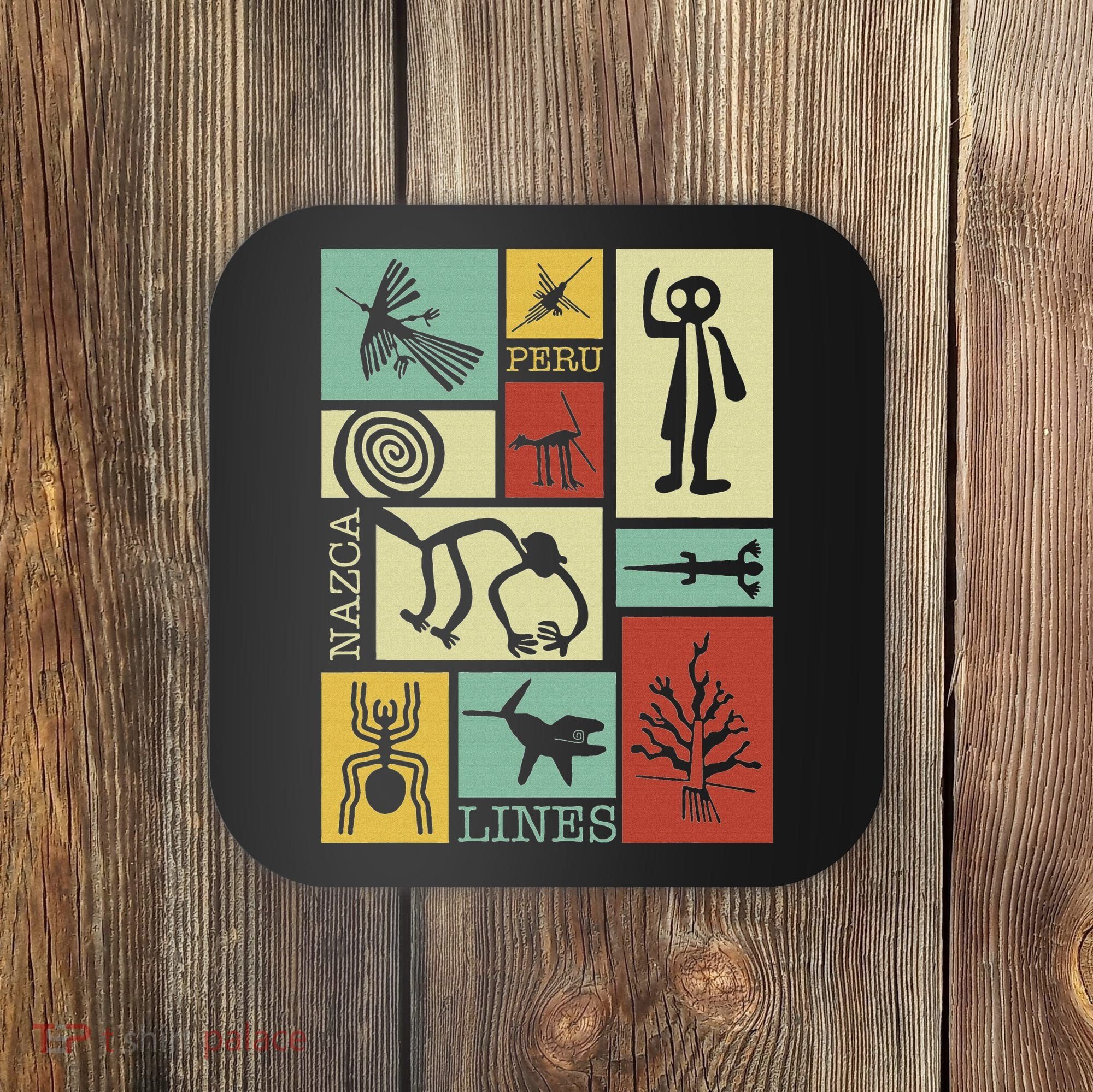 Nazca Lines Peru Geoglyphs Retro Box Artworks Coaster