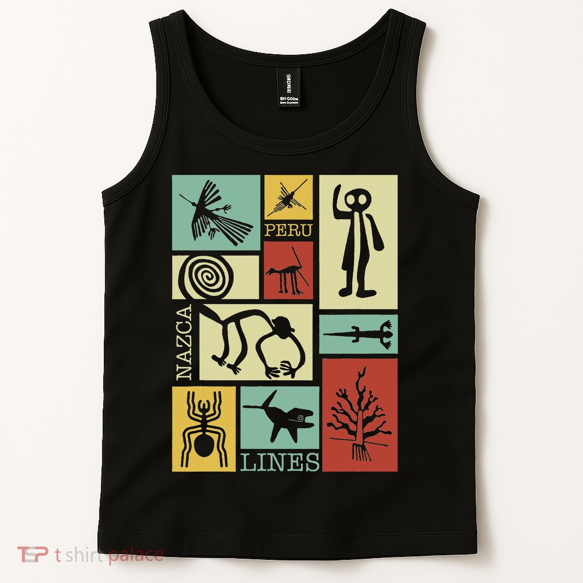 Nazca Lines Peru Geoglyphs Retro Box Artworks Tank Top