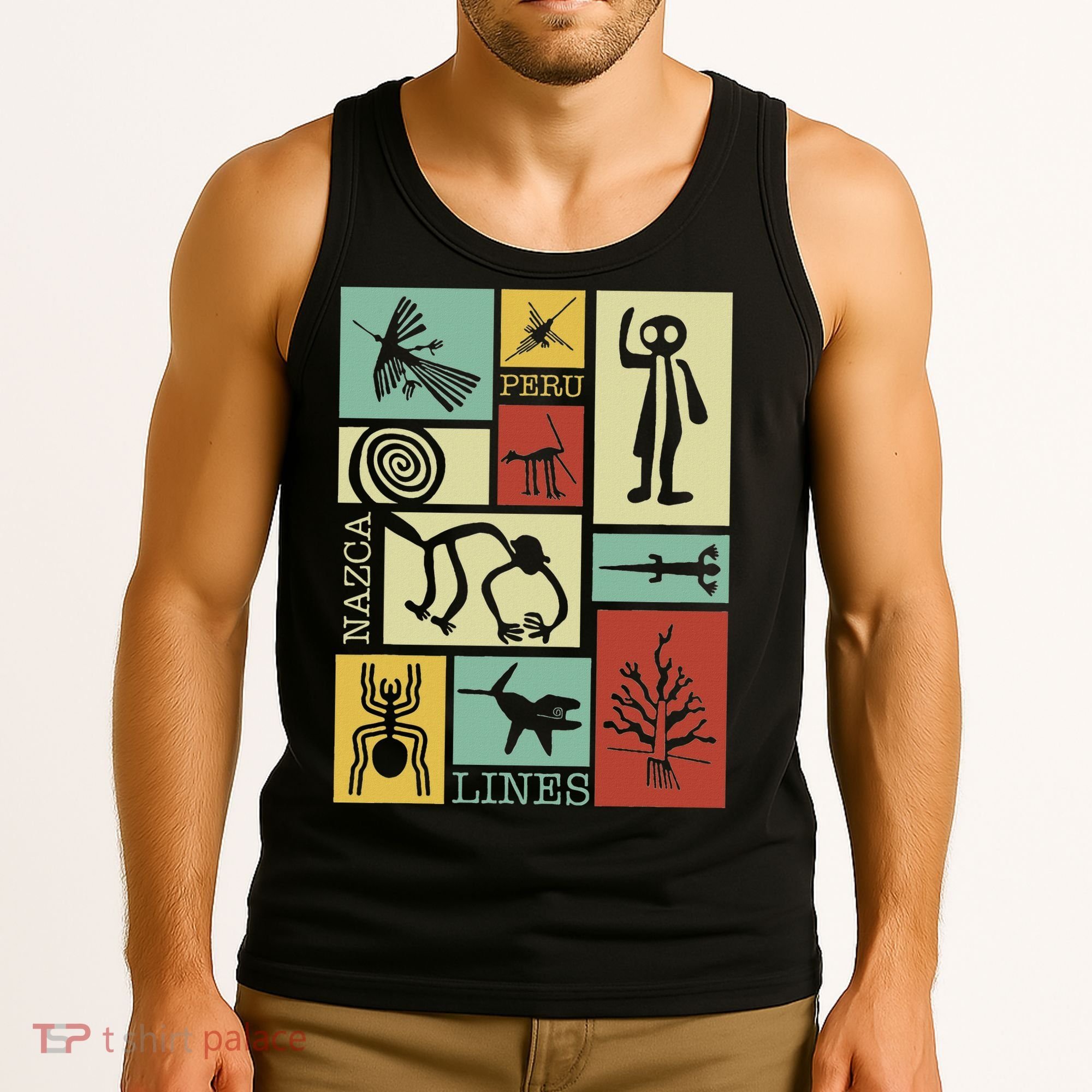 Nazca Lines Peru Geoglyphs Retro Box Artworks Tank Top