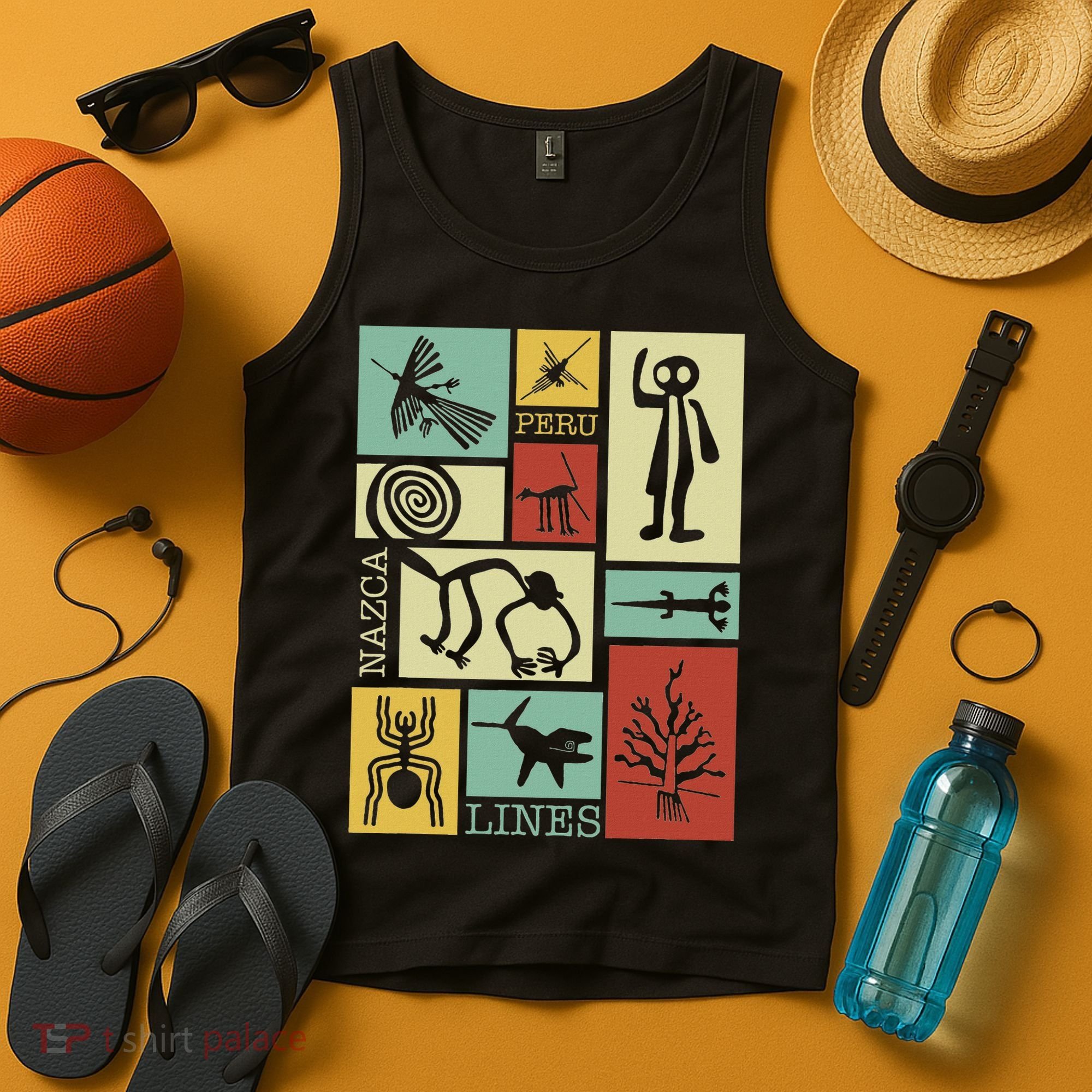 Nazca Lines Peru Geoglyphs Retro Box Artworks Tank Top