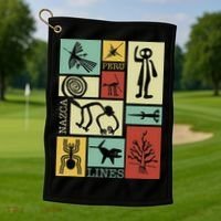 Nazca Lines Peru Geoglyphs Retro Box Artworks Golf Towel thumb 1