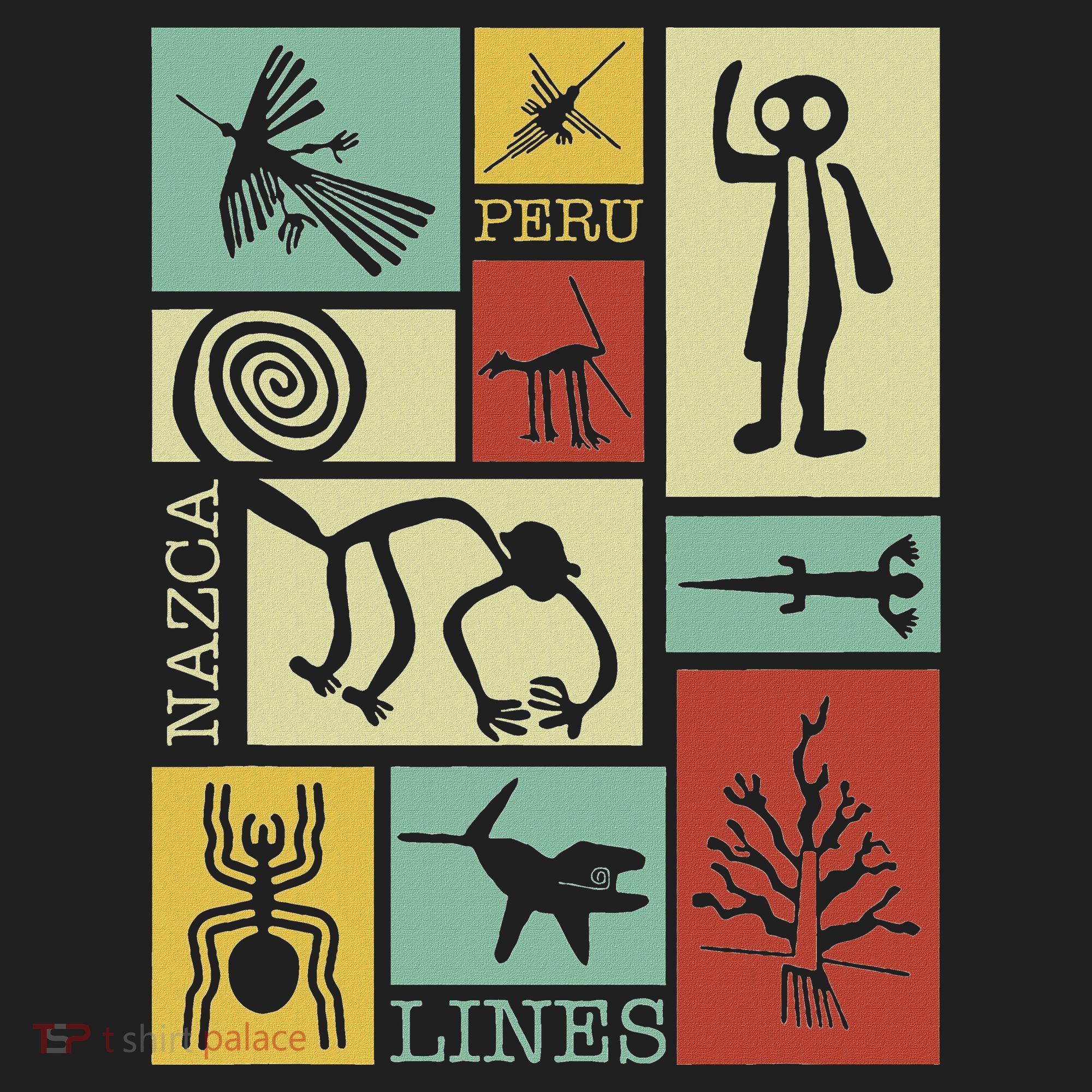 Nazca Lines Peru Geoglyphs Retro Box Artworks Golf Towel