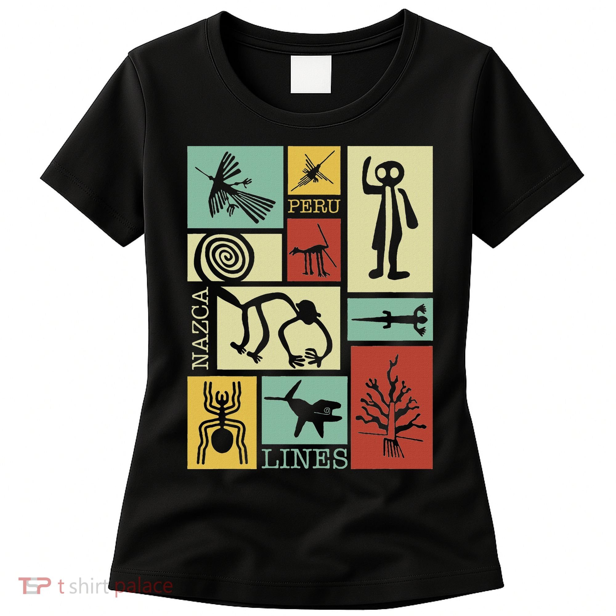 Nazca Lines Peru Geoglyphs Retro Box Artworks Women's T-Shirt