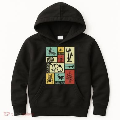 Nazca Lines Peru Geoglyphs Retro Box Artworks Kids Hoodie