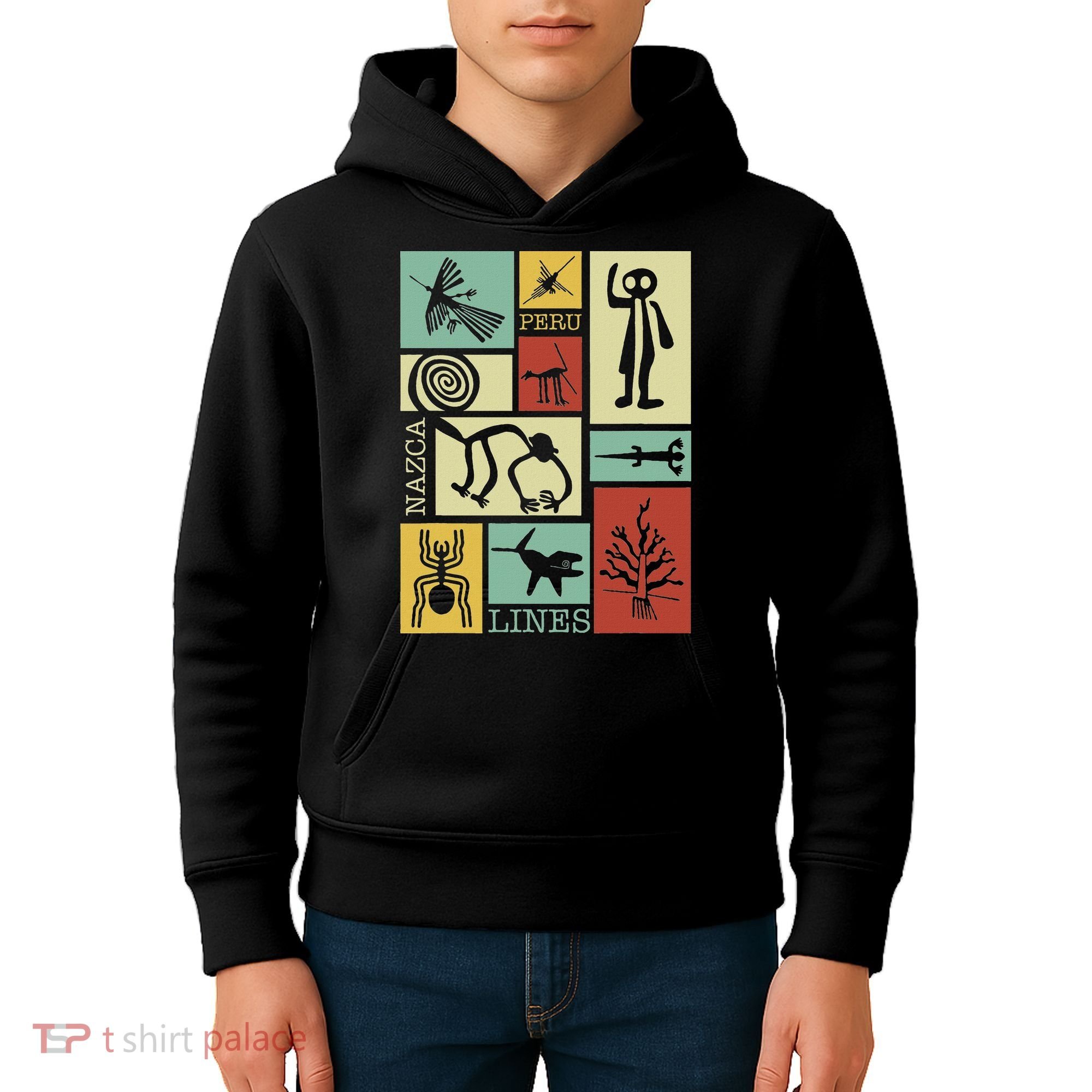 Nazca Lines Peru Geoglyphs Retro Box Artworks Kids Hoodie