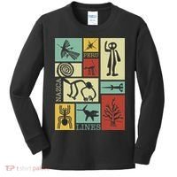 Nazca Lines Peru Geoglyphs Retro Box Artworks Kids Long Sleeve Shirt thumb 0