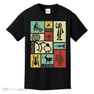 Nazca Lines Peru Geoglyphs Retro Box Artworks Kids T-Shirt