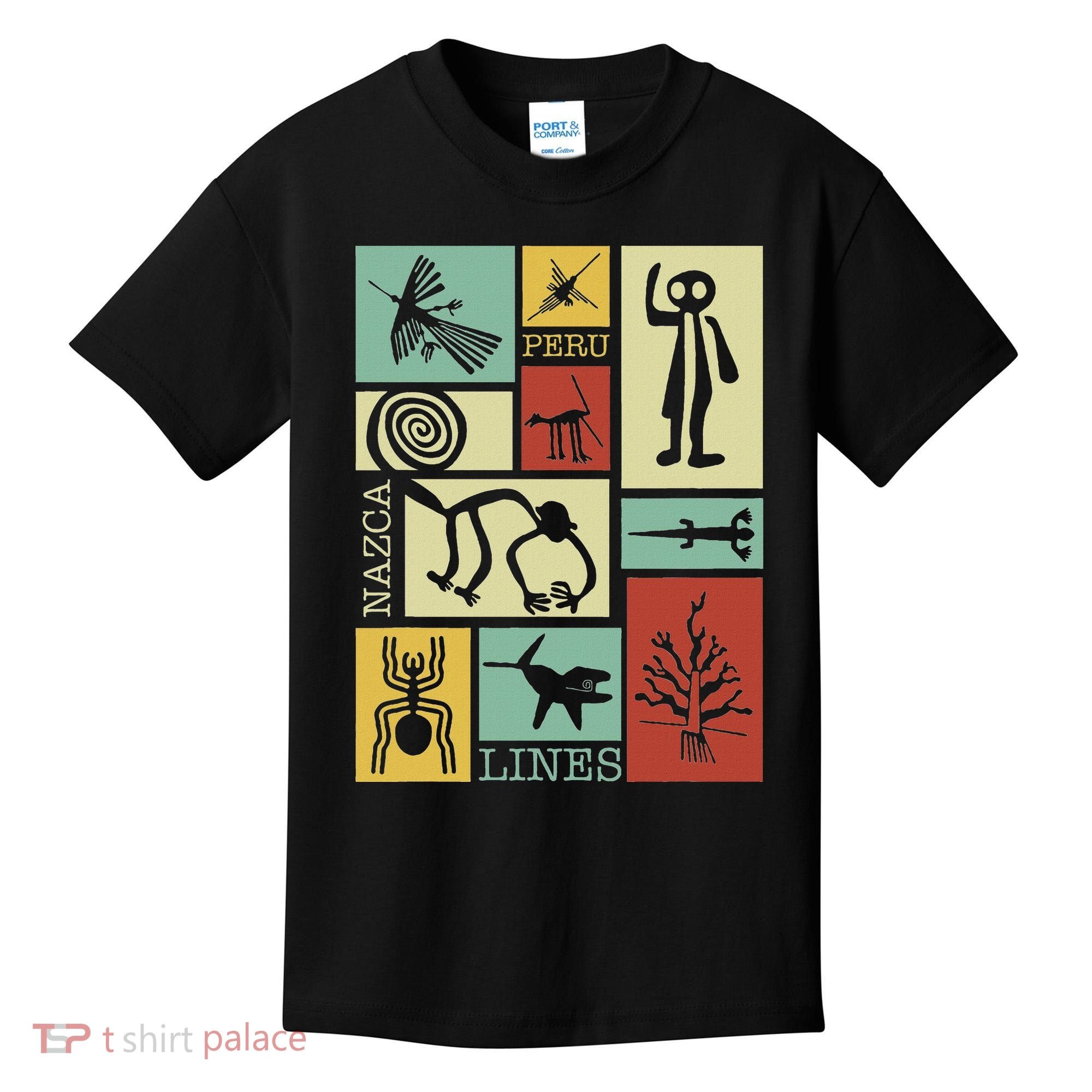 Nazca Lines Peru Geoglyphs Retro Box Artworks Kids T-Shirt