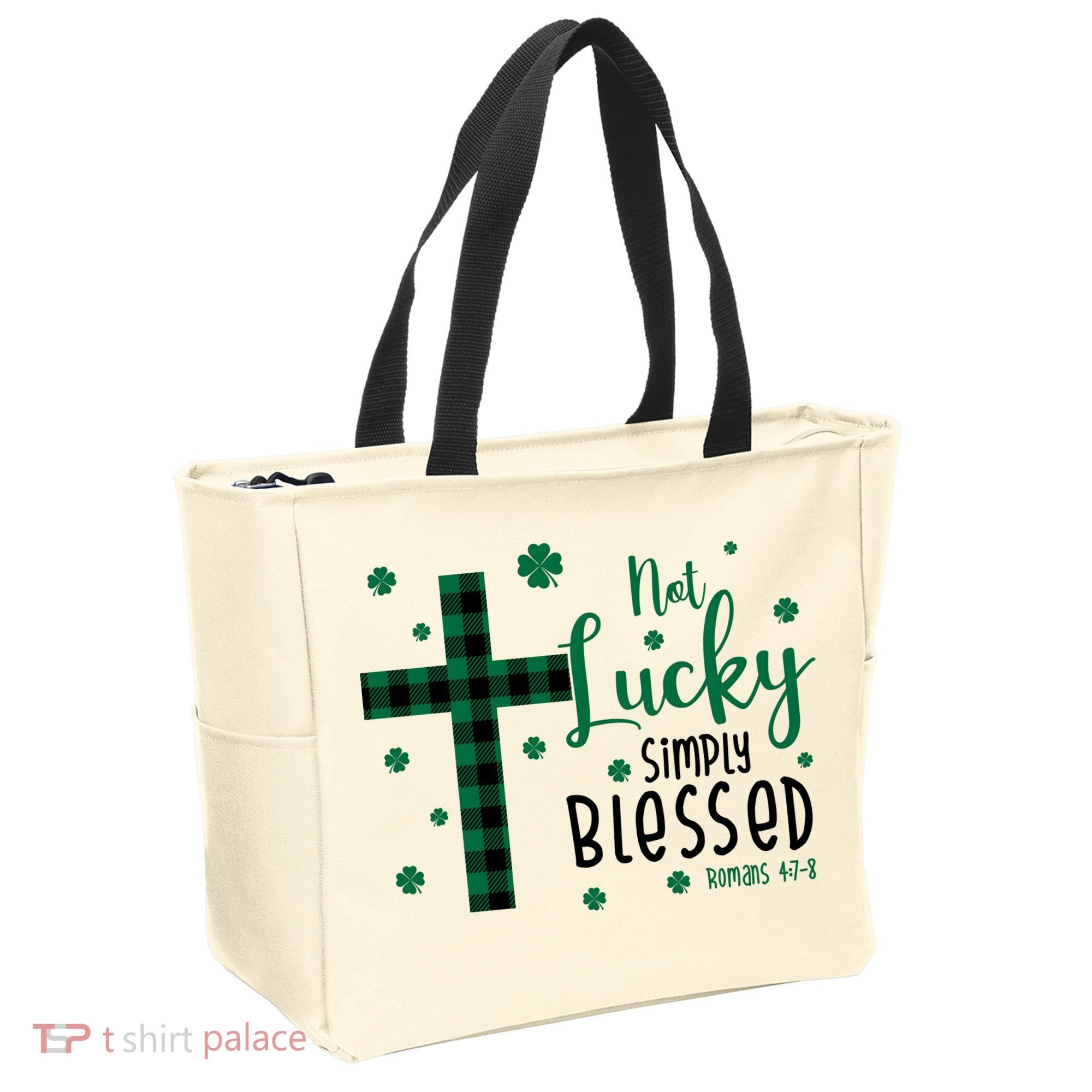 Not Lucky Simply Blessed St Patrick's Day Christianity Tote Bag