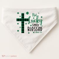 Not Lucky Simply Blessed St Patrick's Day Christianity USA-Made Doggie Bandana thumb 0