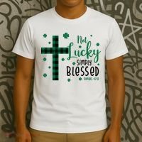 Not Lucky Simply Blessed St Patrick's Day Christianity T-Shirt thumb 3