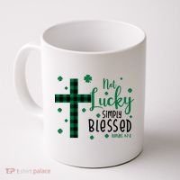 Not Lucky Simply Blessed St Patrick's Day Christianity Coffee Mug thumb 0