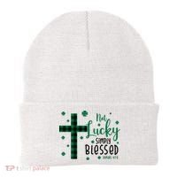 Not Lucky Simply Blessed St Patrick's Day Christianity Beanie thumb 0
