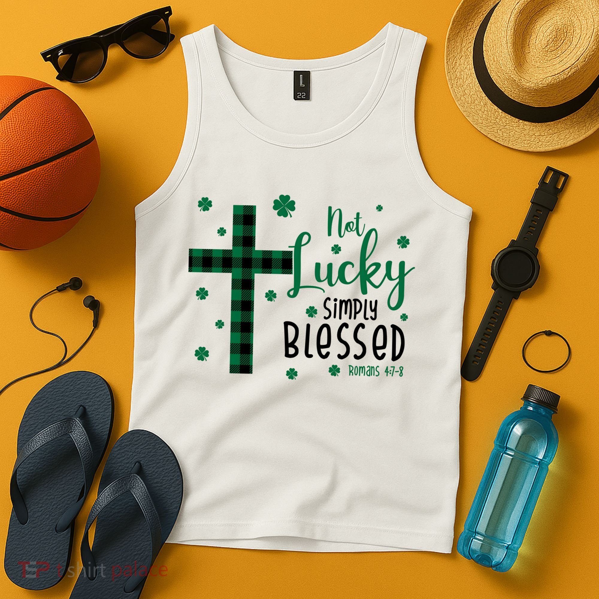 Not Lucky Simply Blessed St Patrick's Day Christianity Tank Top