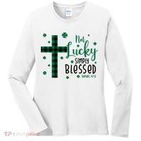 Not Lucky Simply Blessed St Patrick's Day Christianity Women's Long Sleeve Shirt thumb 0
