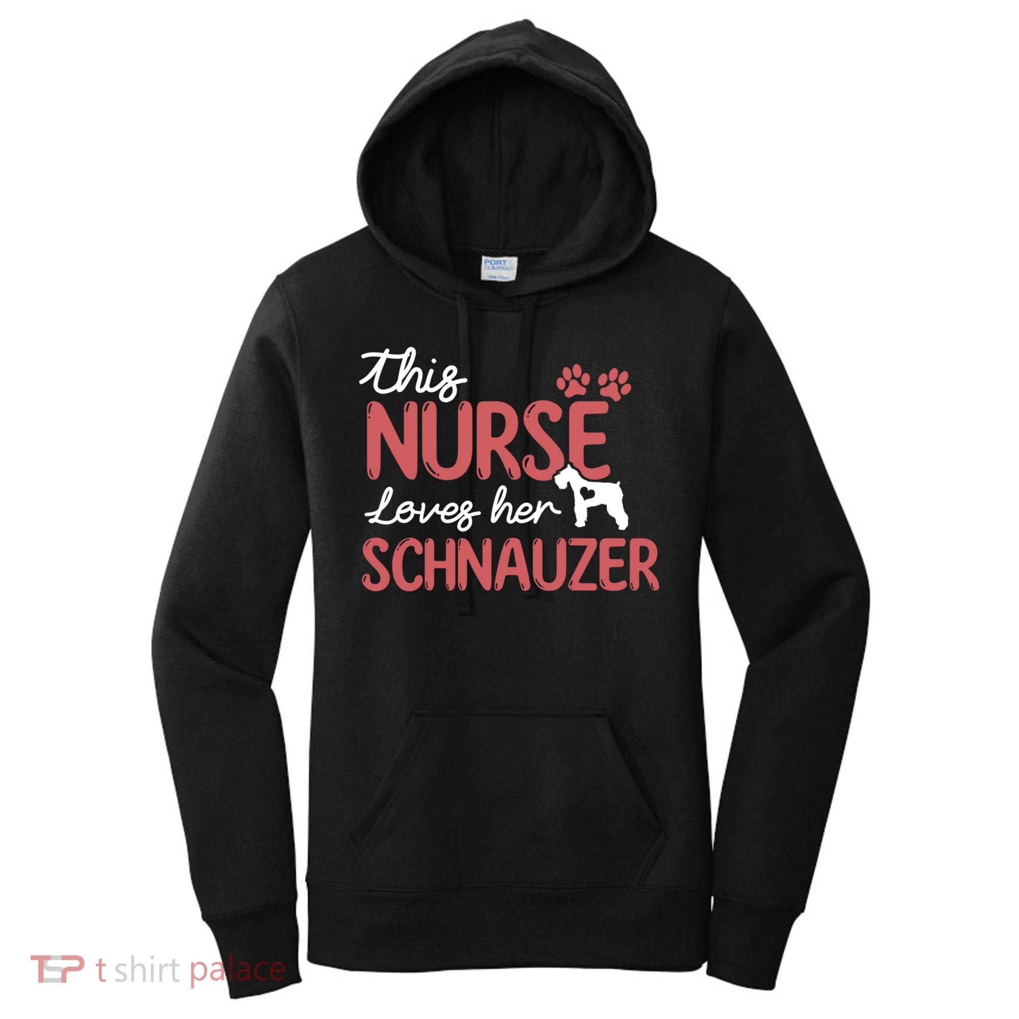 Nurse Loves Schnauzer Dog Lovers Funny Gift For Mom Nurse Gift Women's Hoodie