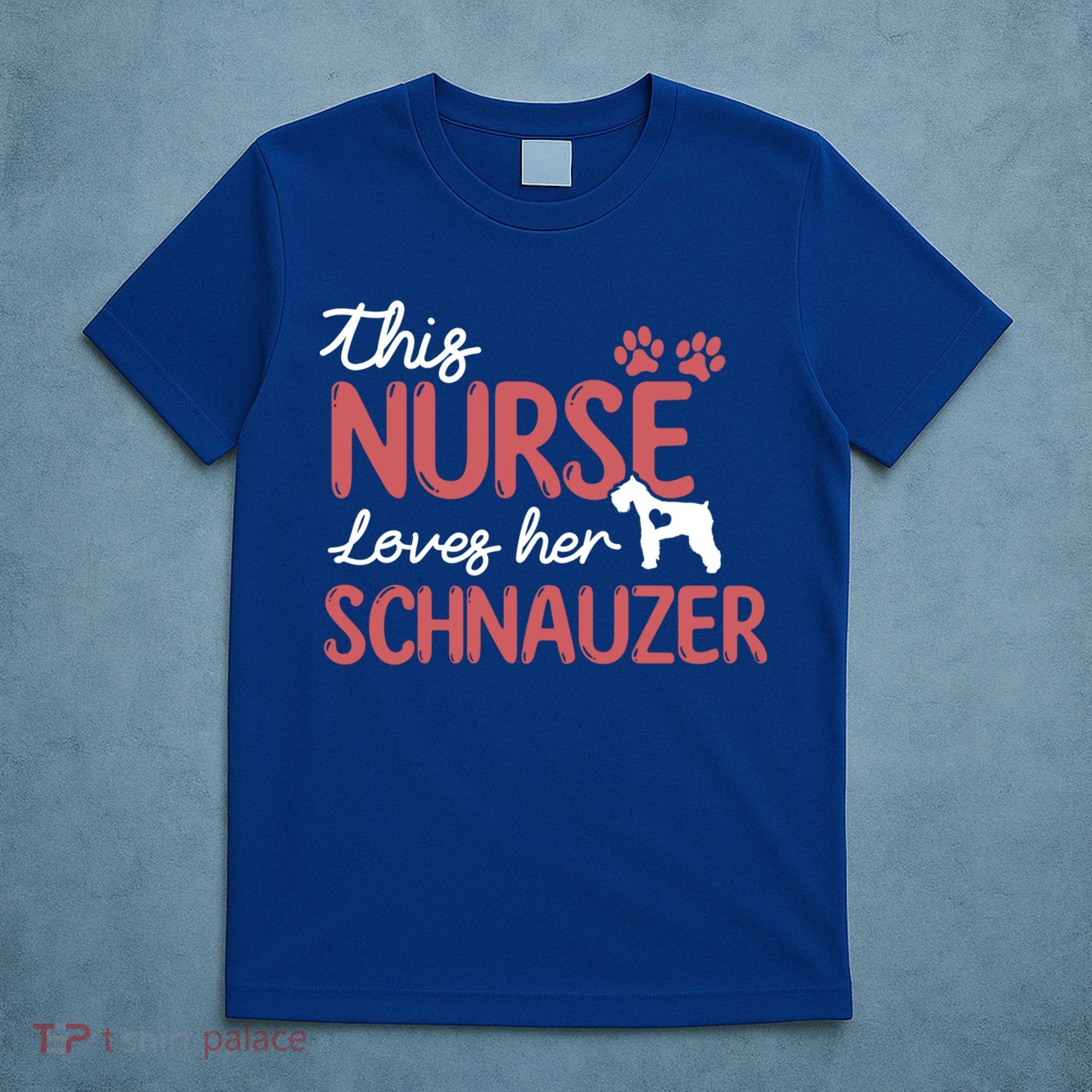 Nurse Loves Schnauzer Dog Lovers Funny Gift For Mom Nurse Gift T-Shirt