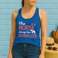 Nurse Loves Schnauzer Dog Lovers Funny Gift For Mom Nurse Gift Women's Tank Top thumb 2