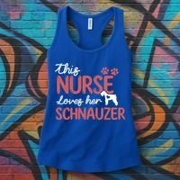 Nurse Loves Schnauzer Dog Lovers Funny Gift For Mom Nurse Gift Women's Tank Top thumb 3
