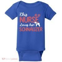 Nurse Loves Schnauzer Dog Lovers Funny Gift For Mom Nurse Gift Baby Bodysuit thumb 0