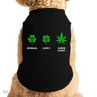 Normal Lucky Super Lucky Shamrock Weed Leaf St. Patricks Day Doggie Tank thumb 0