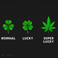 Normal Lucky Super Lucky Shamrock Weed Leaf St. Patricks Day USA-Made Doggie Bandana thumb 2