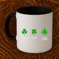 Normal Lucky Super Lucky Shamrock Weed Leaf St. Patricks Day Coffee Mug thumb 2