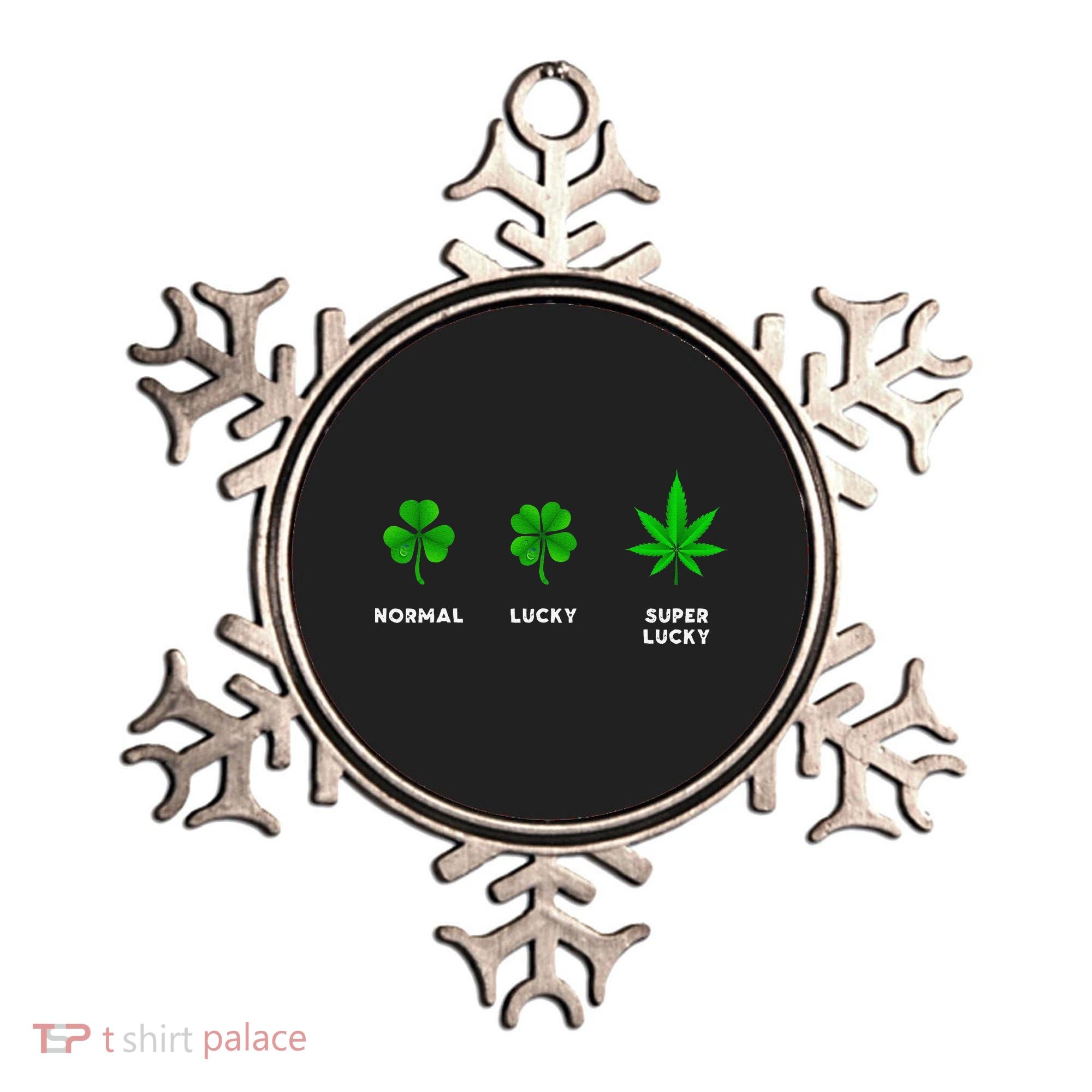 Normal Lucky Super Lucky Shamrock Weed Leaf St. Patricks Day Ornament