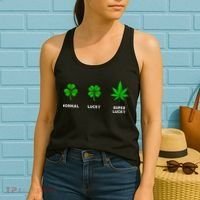 Normal Lucky Super Lucky Shamrock Weed Leaf St. Patricks Day Women's Tank Top thumb 2