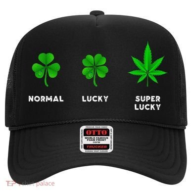 Normal Lucky Super Lucky Shamrock Weed Leaf St. Patricks Day Hat
