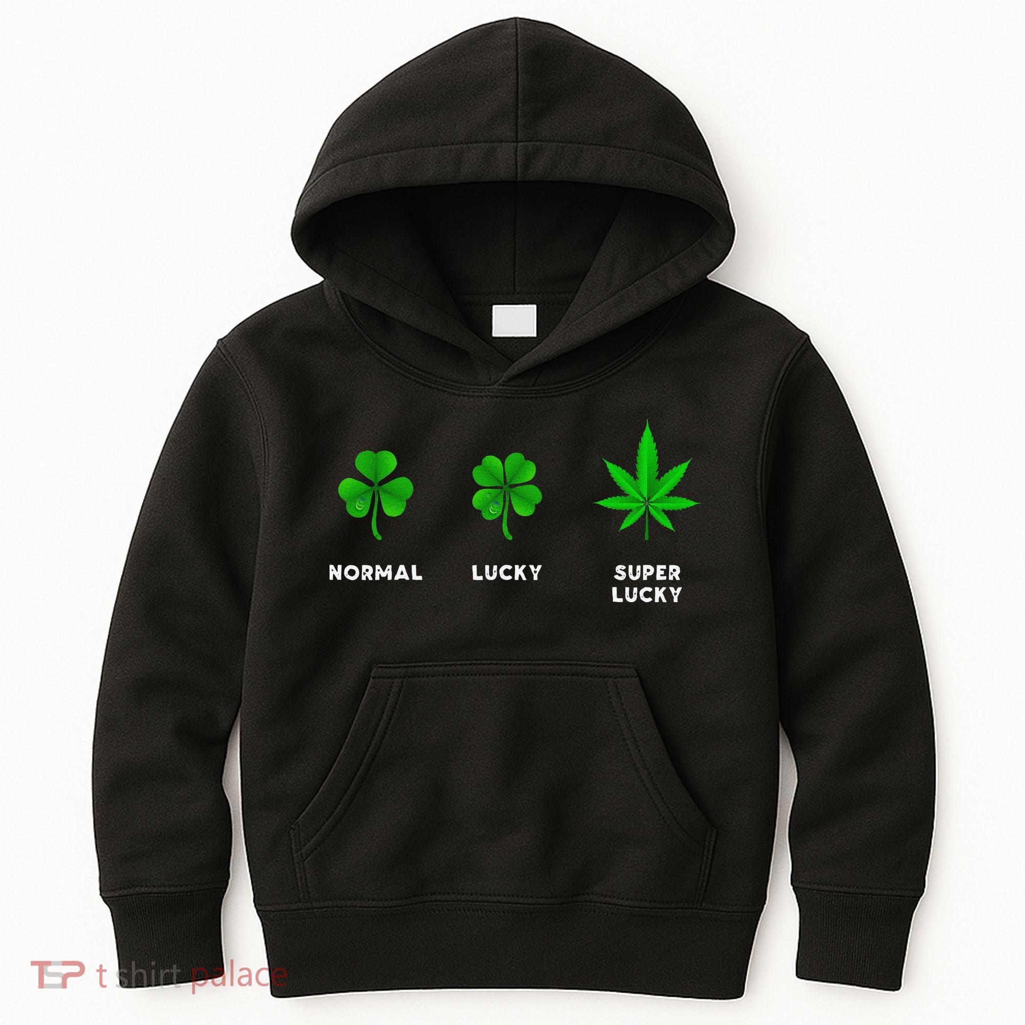 Normal Lucky Super Lucky Shamrock Weed Leaf St. Patricks Day Kids Hoodie