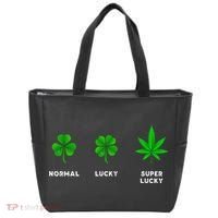 Normal Lucky Super Lucky Shamrock Weed Leaf St. Patricks Day Tote Bag thumb 0