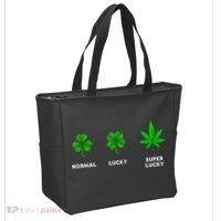 Normal Lucky Super Lucky Shamrock Weed Leaf St. Patricks Day Tote Bag thumb 2