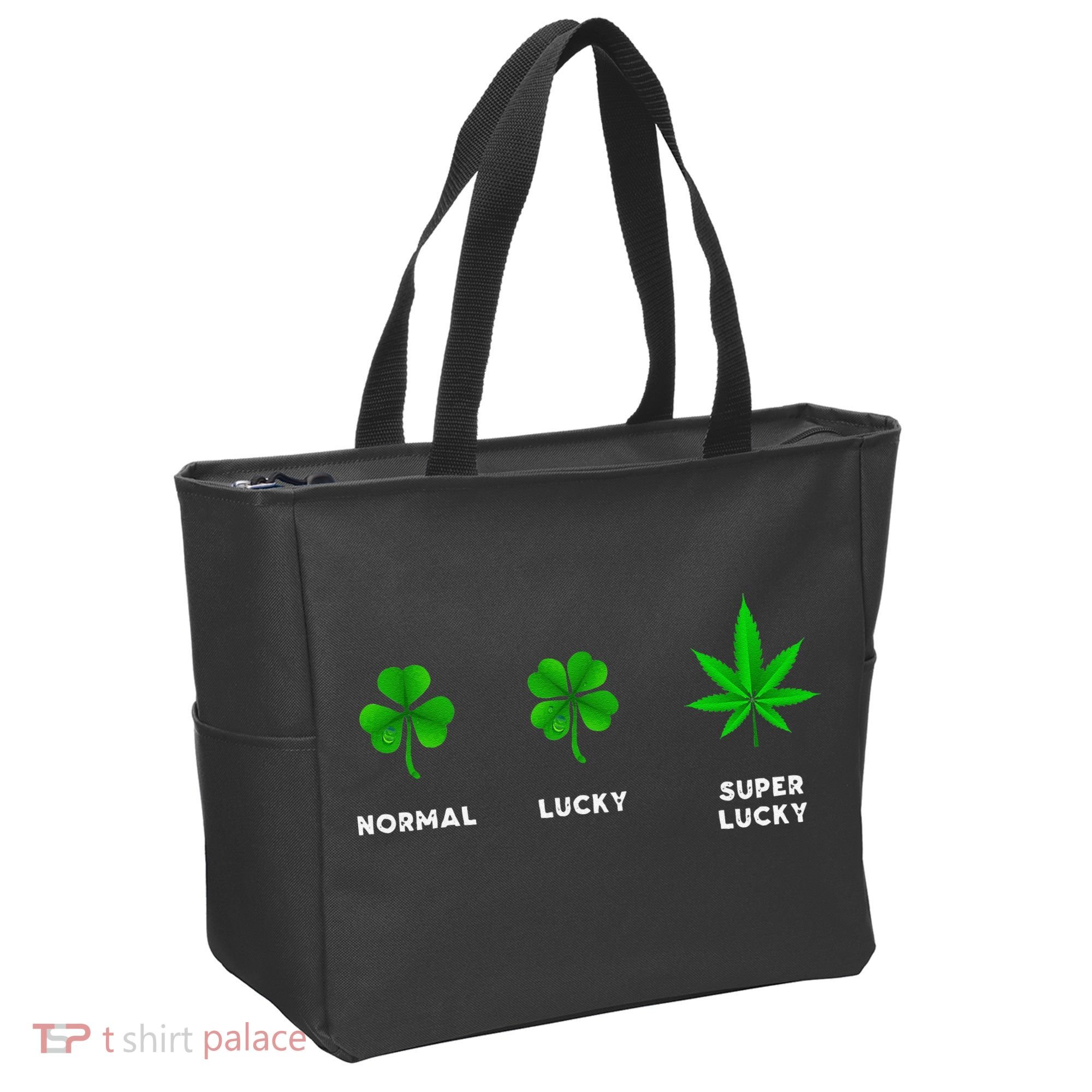 Normal Lucky Super Lucky Shamrock Weed Leaf St. Patricks Day Tote Bag