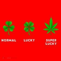 Normal Lucky Super Lucky Shamrock Weed Leaf St. Patricks Day Santa Hat thumb 1