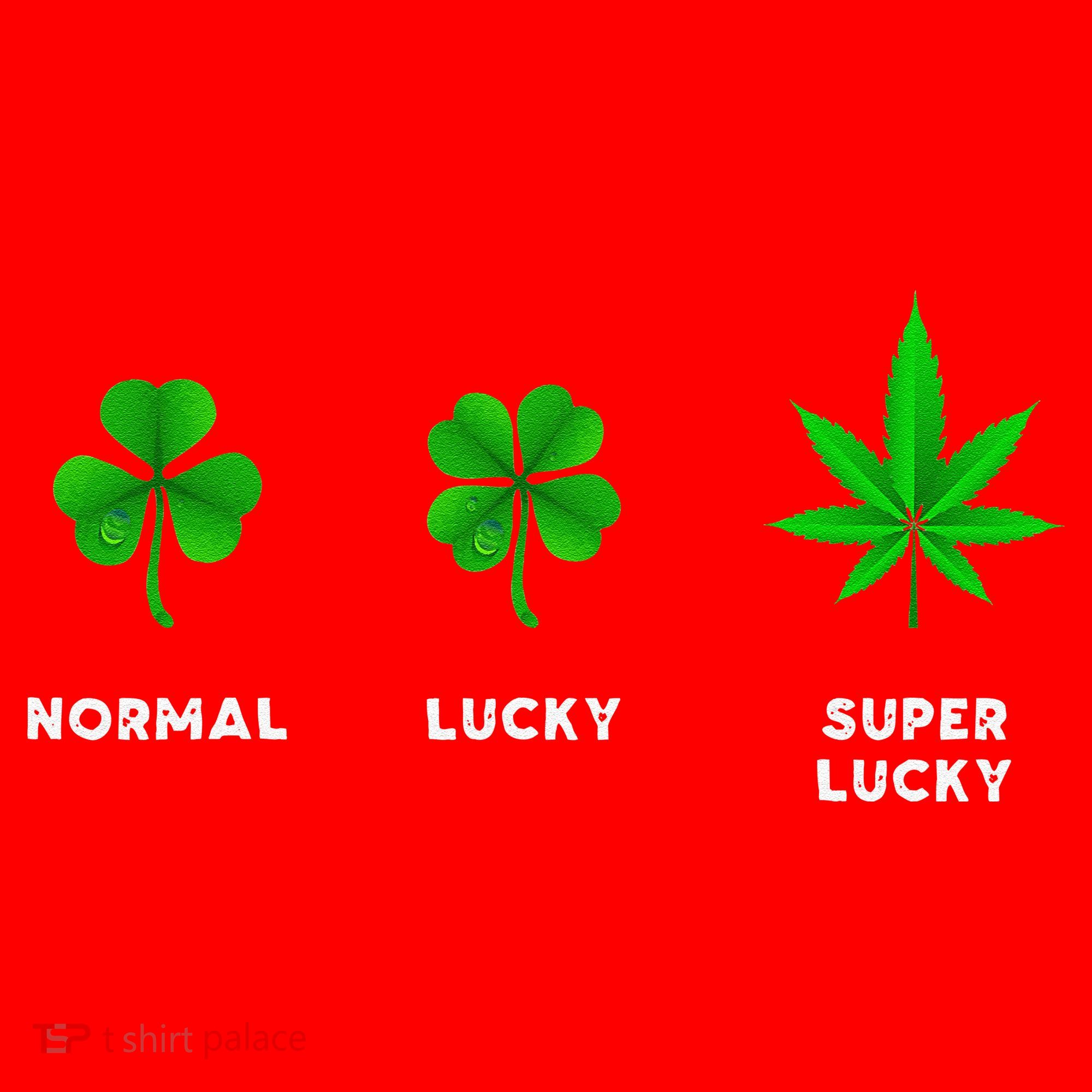 Normal Lucky Super Lucky Shamrock Weed Leaf St. Patricks Day Santa Hat