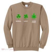 Normal Lucky Super Lucky Shamrock Weed Leaf St. Patricks Day Sweatshirt thumb 0