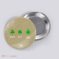 Normal Lucky Super Lucky Shamrock Weed Leaf St. Patricks Day Button thumb 0