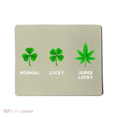 Normal Lucky Super Lucky Shamrock Weed Leaf St. Patricks Day Mousepad