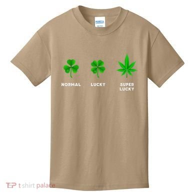 Normal Lucky Super Lucky Shamrock Weed Leaf St. Patricks Day Kids T-Shirt